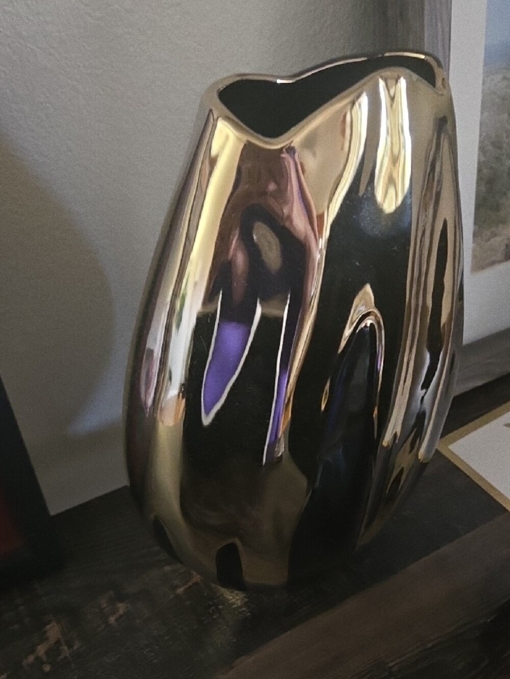 Gold Decorative Tulip Vase - Modern Home Accent - Picture 2 of 2